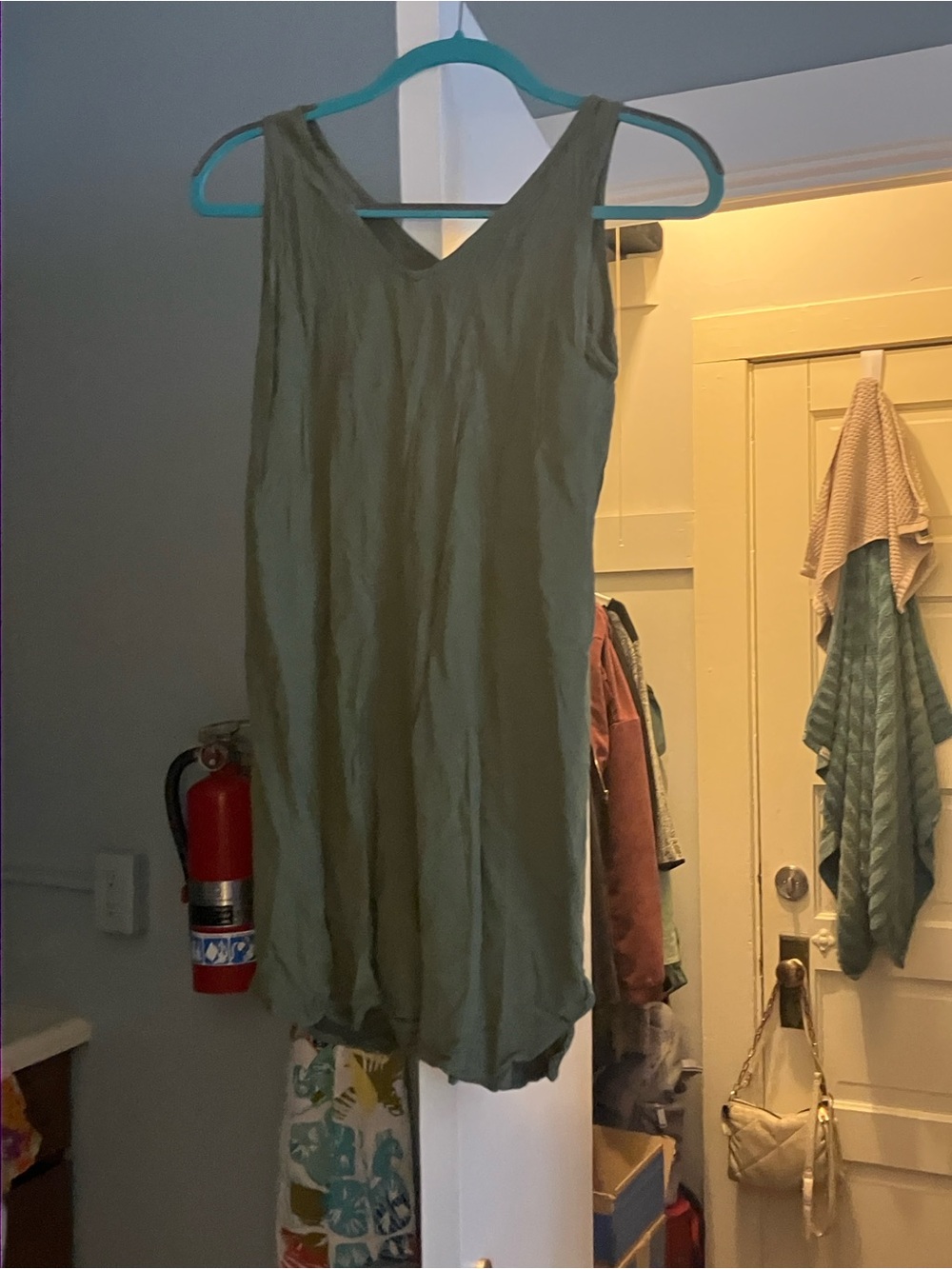 Old Navy Olive Green V-Neck Sleeveless Dress